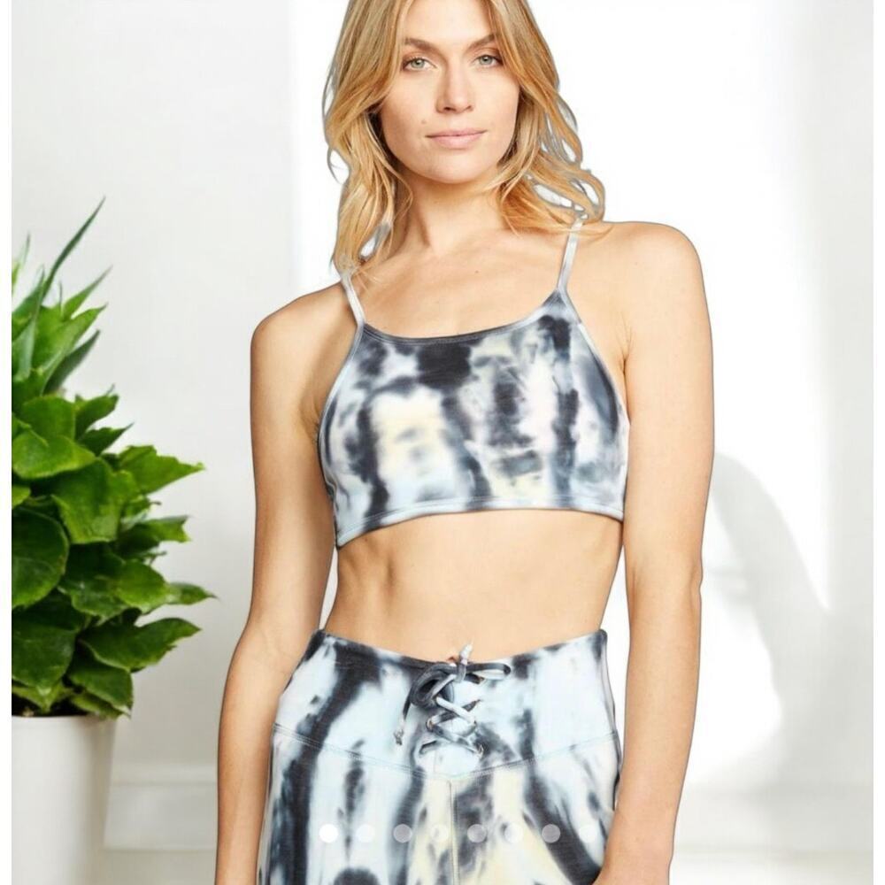 NEW Chaser Lounge Knit Strappy Back Bralette and Bike Shorts Set
